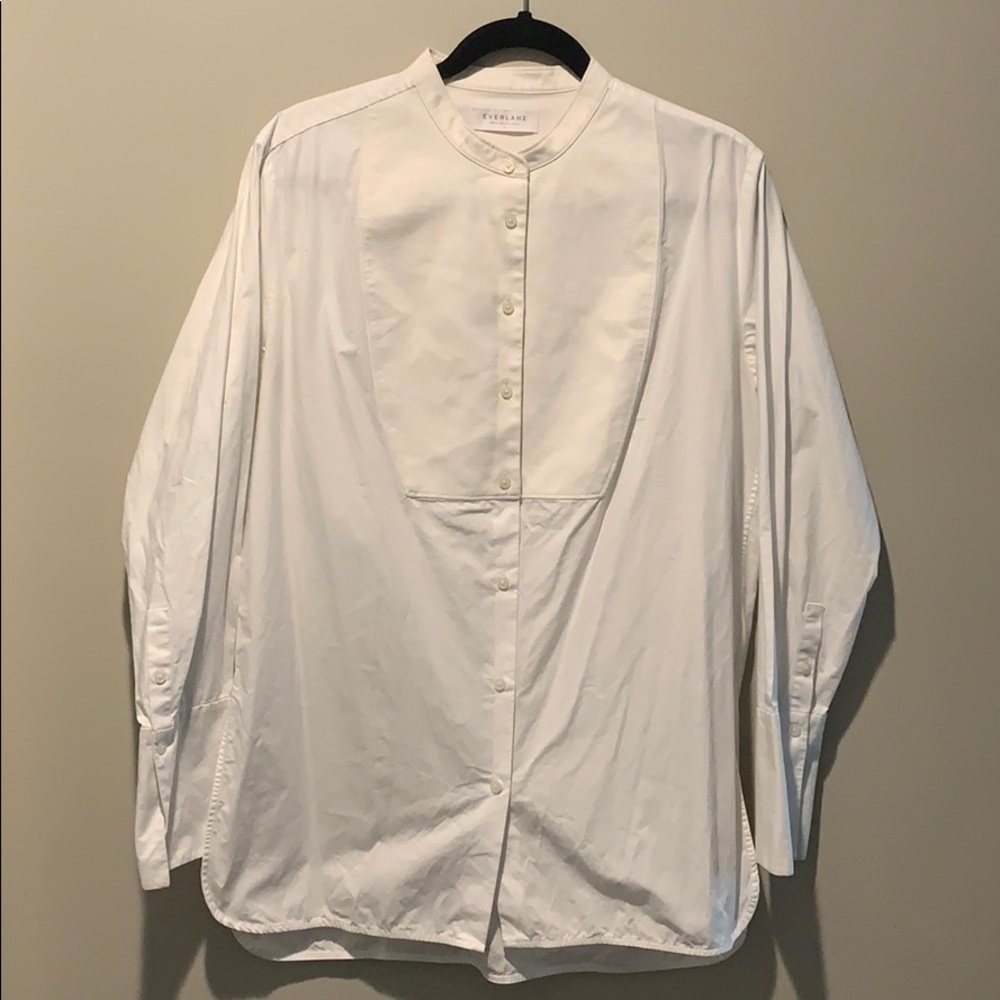 Everlane Japanese Oxford Bib Shirt, 10, White